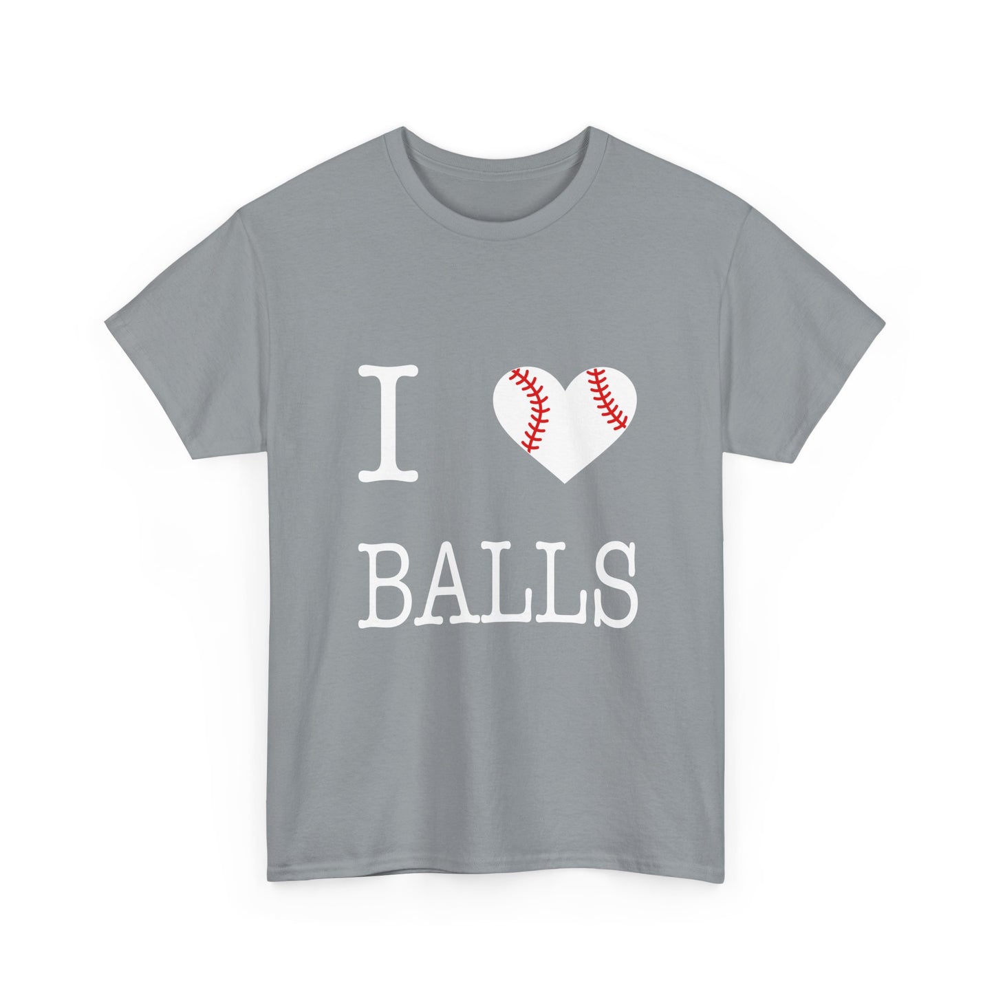 I Heart Balls Unisex Heavy Cotton Tee (White lettering)