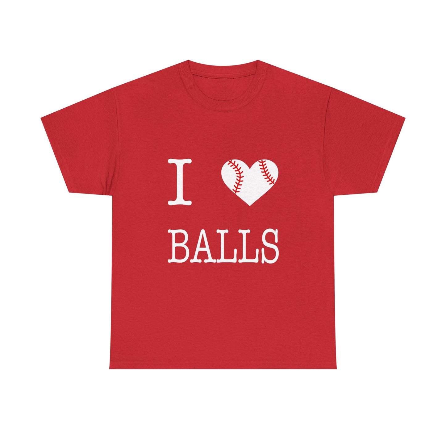 I Heart Balls Unisex Heavy Cotton Tee (White lettering)