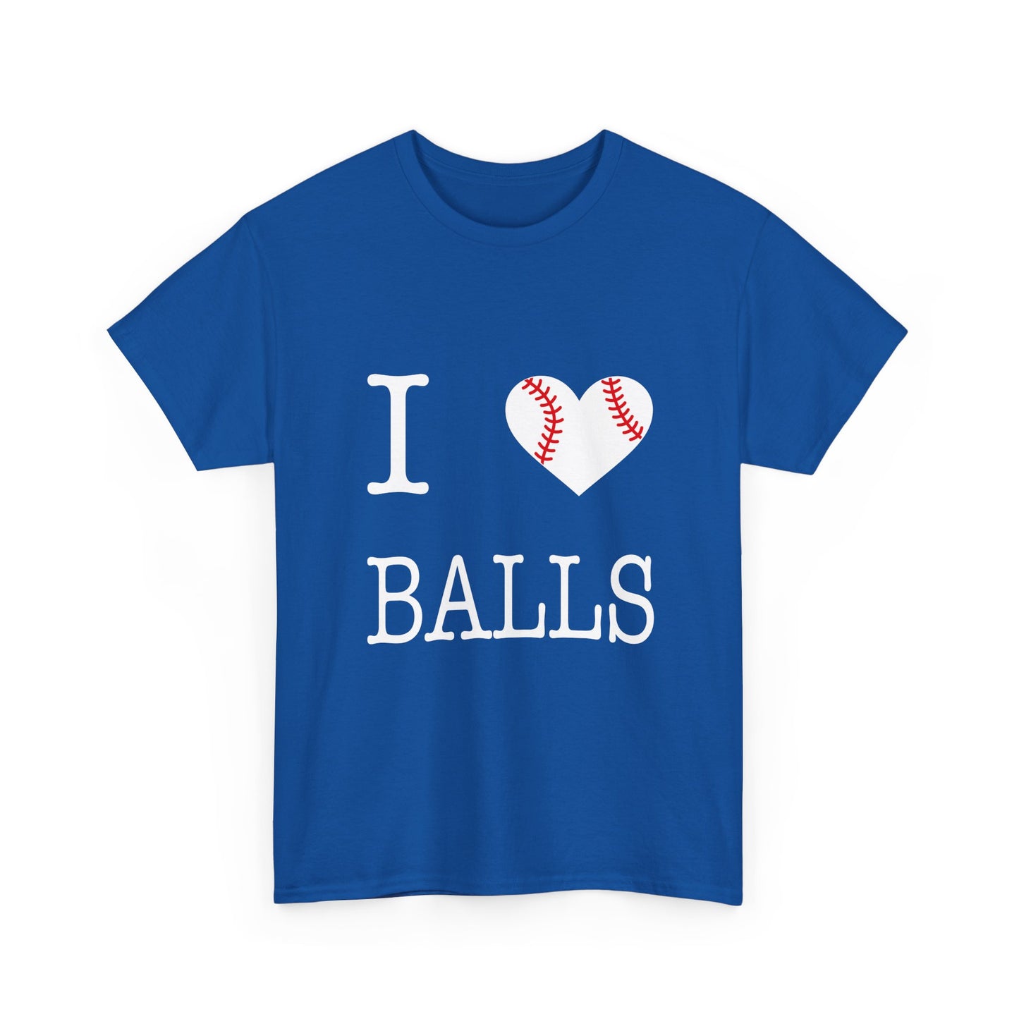 I Heart Balls Unisex Heavy Cotton Tee (White lettering)
