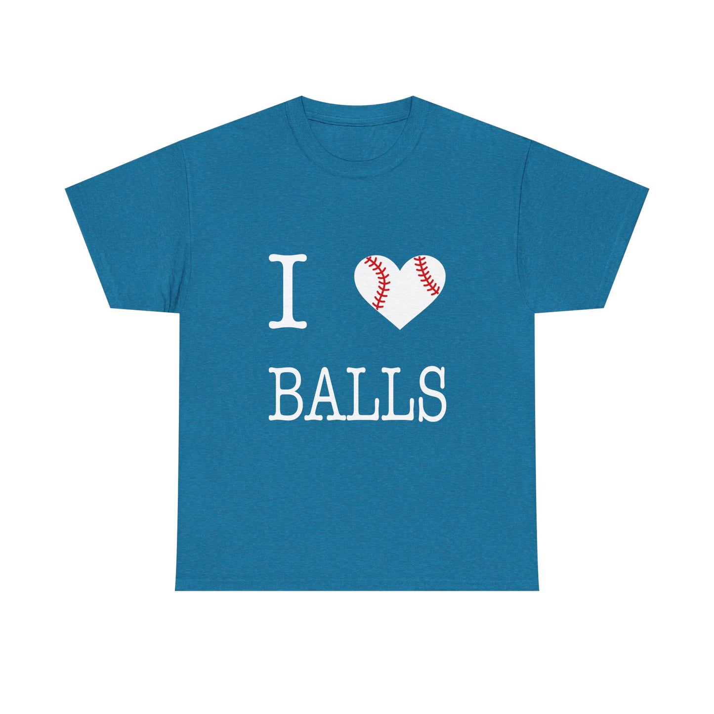I Heart Balls Unisex Heavy Cotton Tee (White lettering)