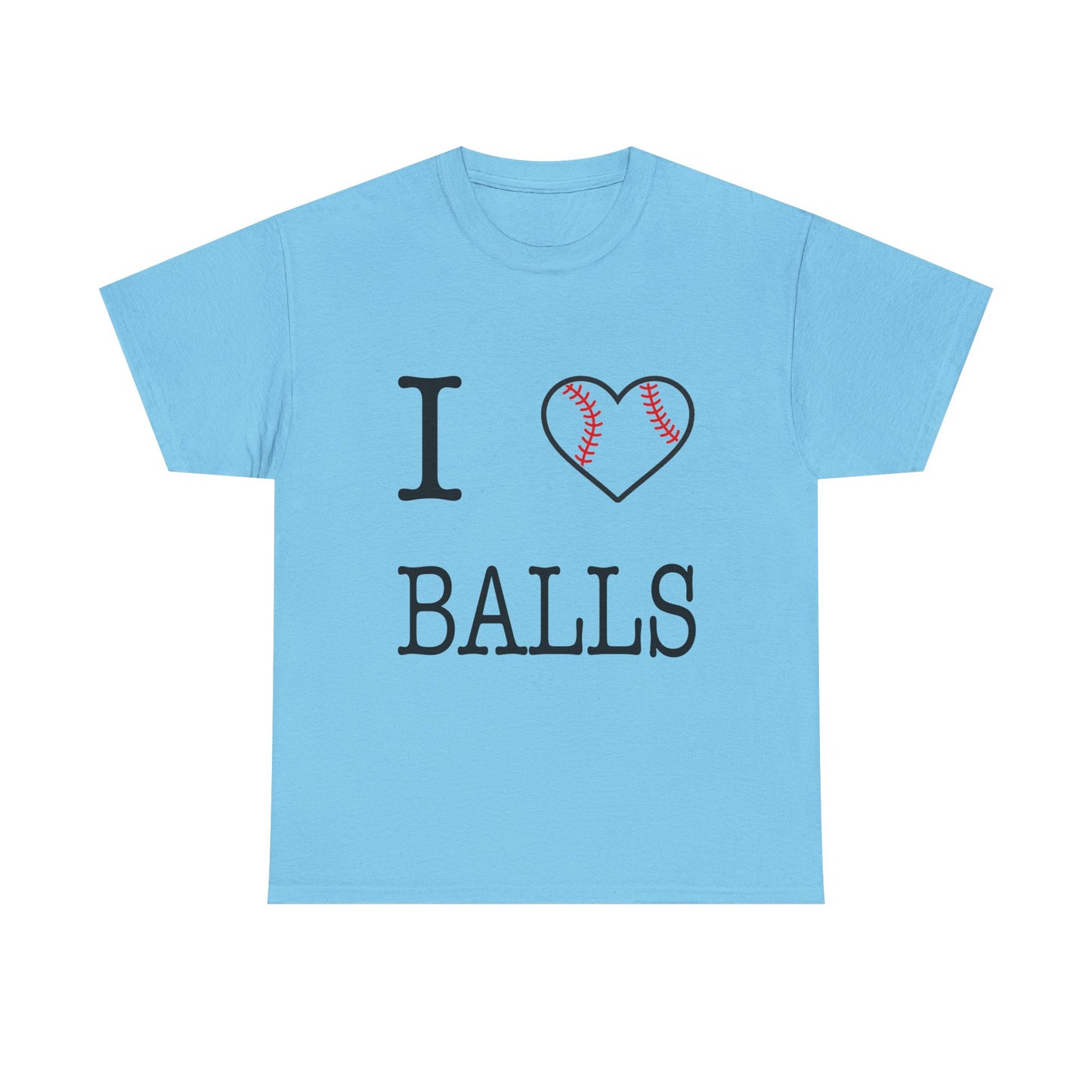 I Heart Balls Unisex Heavy Cotton Tee (Black lettering)