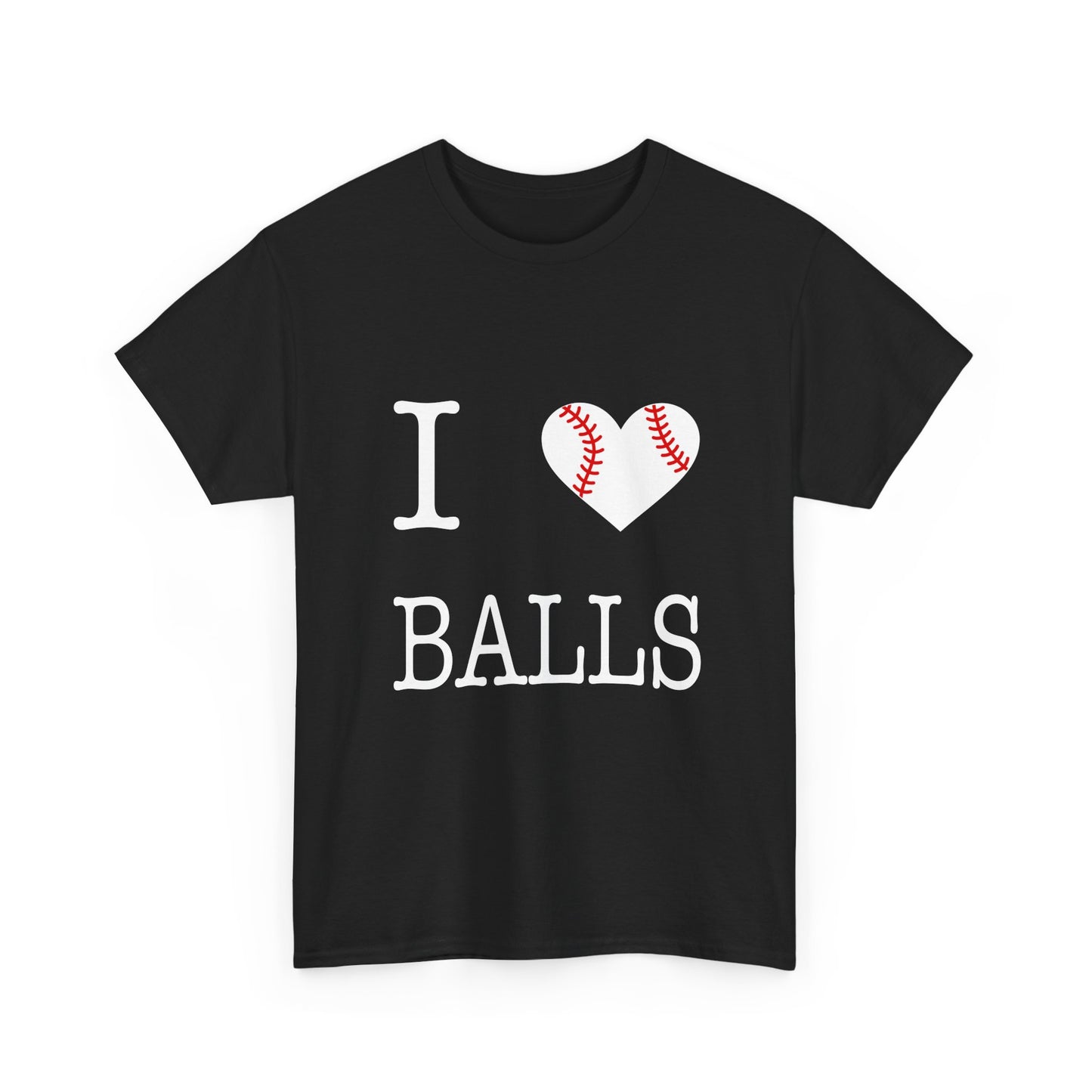 I Heart Balls Unisex Heavy Cotton Tee (White lettering)