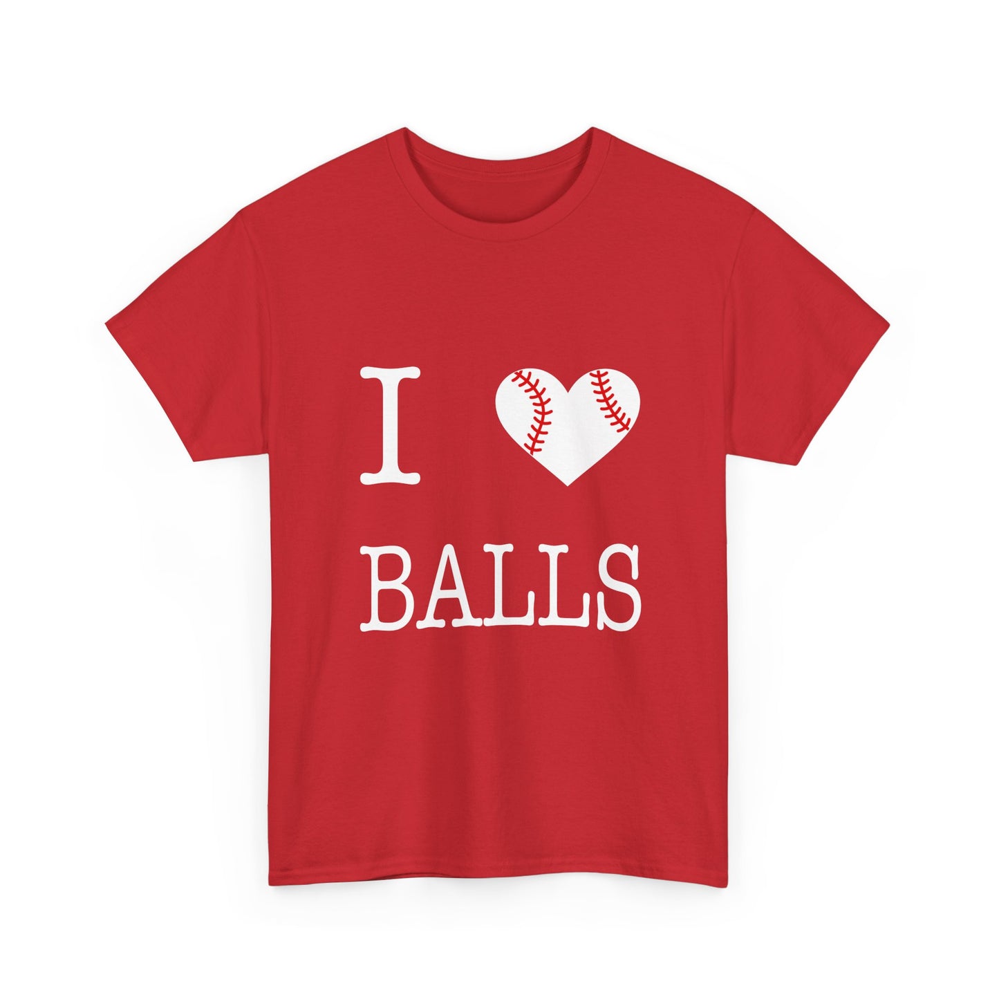 I Heart Balls Unisex Heavy Cotton Tee (White lettering)