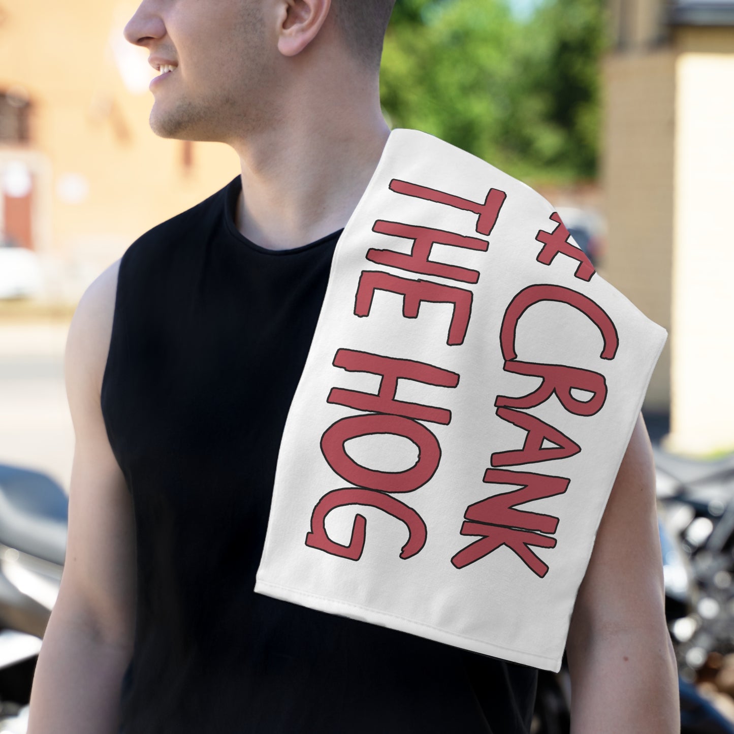 Crank The Hog Rally Towel, 11x18