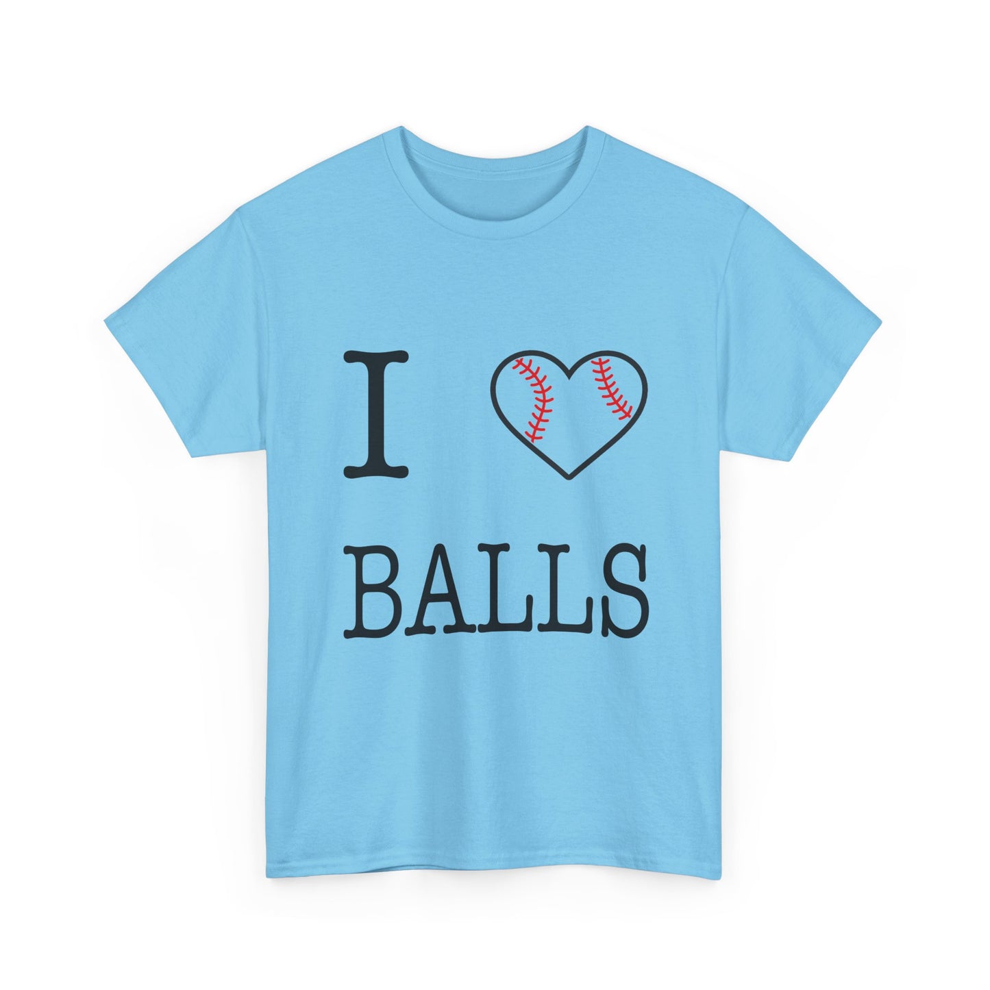 I Heart Balls Unisex Heavy Cotton Tee (Black lettering)